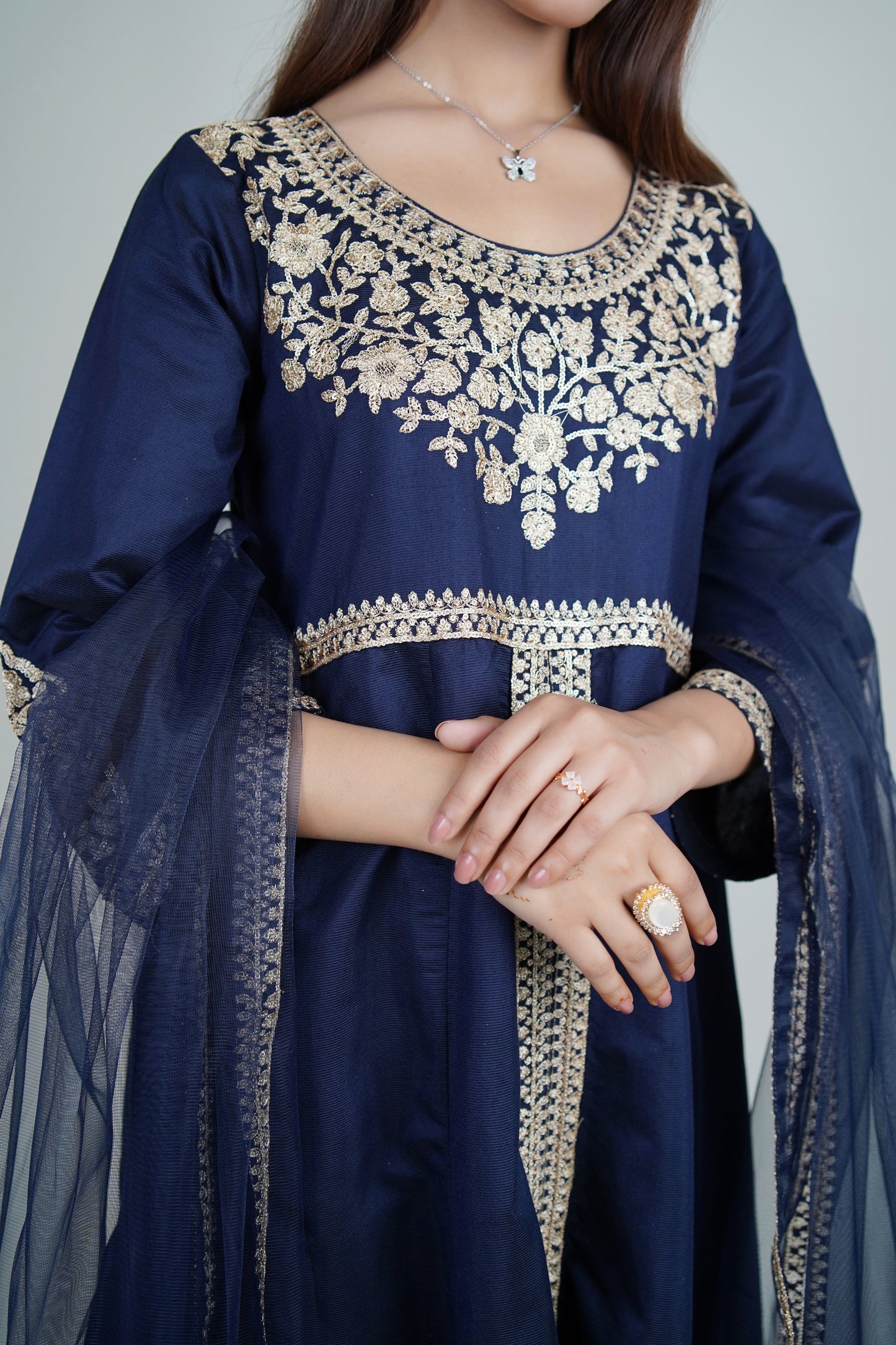 3 PIECE - KHADI FOOT LENGTH : CENTRE CUT MAXI | LG01669